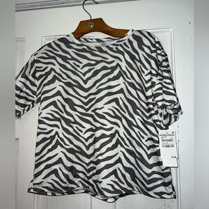 NWT Treasure&Bond‎ grey castlerock-Ivory zebra girls size XL (14-16) sleepwear